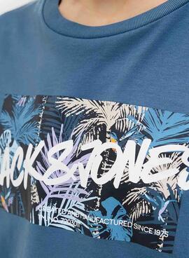 T-shirt Jack and Jones Hawaii Shape blau Kind