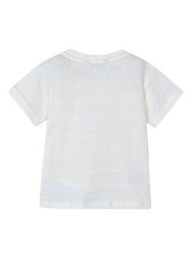 T-Shirt Mayoral Strickstruktur in Weiß für Jungen.