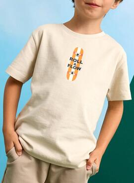 T-Shirt Mayoral Roll and Flow beige für Jungen