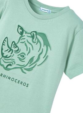 T-Shirt Mayoral Embossed Rhino grün für Jungen
