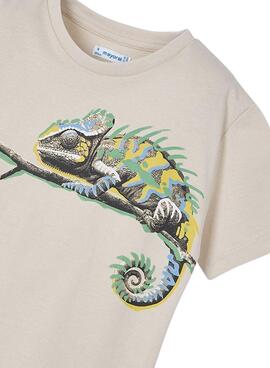 T-Shirt Mayoral Chameleon beige für Jungen.