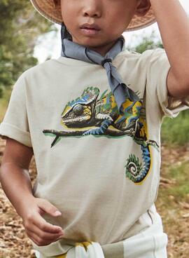 T-Shirt Mayoral Chameleon beige für Jungen.
