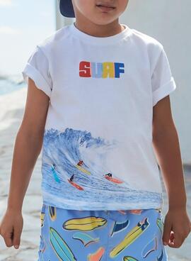 T-shirt Mayoral Wave weiß für Jungen.
