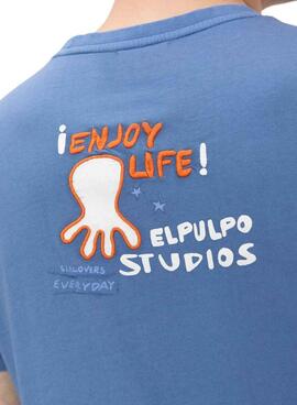 T-Shirt El Pulpo Enjoy blau für Herren