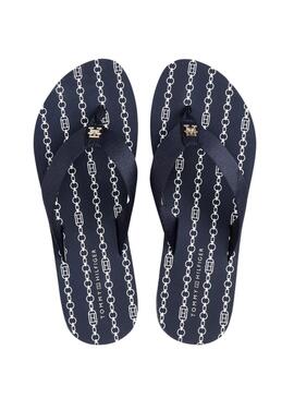 Tommy Hilfiger Chain Navy Blue Sandalen für Damen