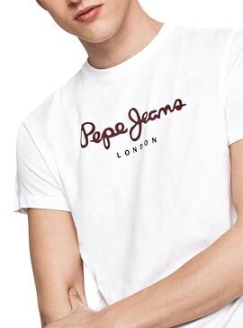 T-Shirt Pepe Jeans Eggo Weiß Für Herren