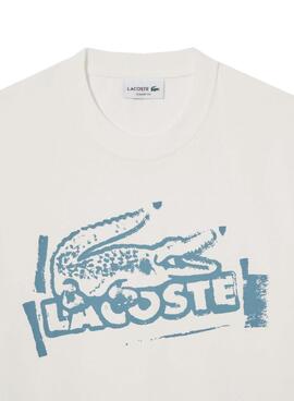 Lacoste T-Shirt mit weißem und blauem Logo für Herren