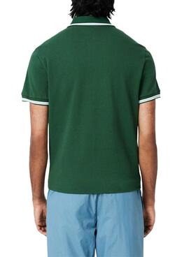 Lacoste Polo mit grünem Kragen für Herren