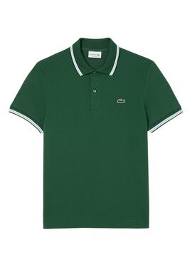 Lacoste Polo mit grünem Kragen für Herren