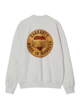 Herren Carhartt Knopf Sweatshirt in Grau