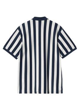 Polo Carhartt Boyton blau und weiß für Herren.