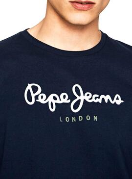 T-Shirt Pepe Jeans Eggo Long Blau Herren