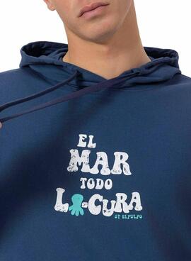 Sweatshirt Der Oktopus das Marineblau Herren