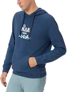 Sweatshirt Der Oktopus das Marineblau Herren