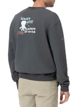 Sudadera El Pulpo Genießen grau für Männer
