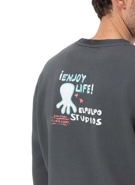 Sudadera El Pulpo Genießen grau für Männer