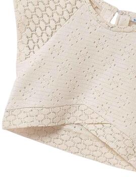 Top  Mayoral Lochmuster beige für Mädchen
