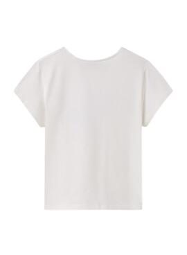 T-Shirt Mayoral bestickt Blume weiß für Mädchen