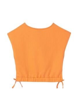 T-shirt Mayoral mit seitlichen Öffnungen, orange, Mädchen