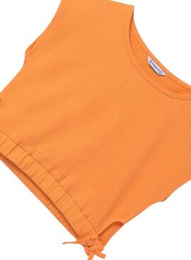 T-shirt Mayoral mit seitlichen Öffnungen, orange, Mädchen