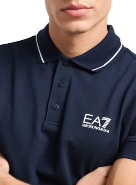 Poloshirt von Emporio Armani EA7 in Marineblau für Herren.