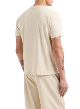 T-Shirt Emporio Armani EA7 Logo Beige für Herren
