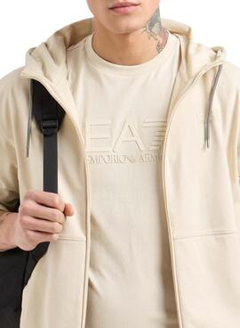 T-Shirt Emporio Armani EA7 Logo Beige für Herren