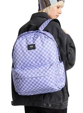 Rucksack Vans Old Skool Check lila für Damen und Herren.