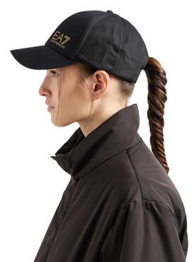 Kappe Emporio Armani EA7 Core schwarz und gold für Herren.
