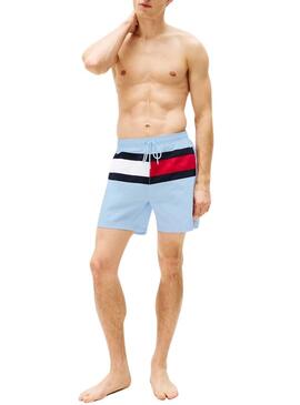 Badeshorts Tommy Hilfiger Drawsting Hellblau für Herren