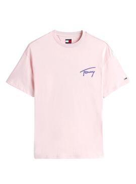 T-Shirt Tommy Jeans Faded rosa für Herren