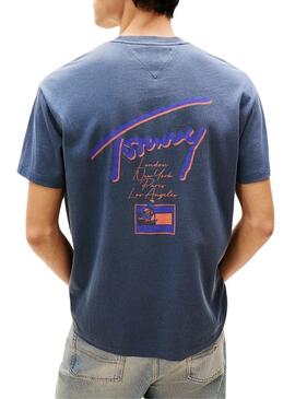 T-shirt Tommy Jeans Faded blau für Herren