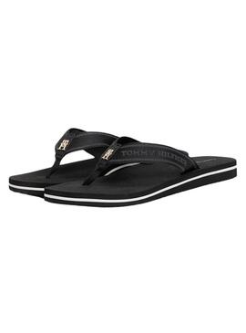 Tommy Hilfiger Webbing Flip-Flops in Schwarz für Frauen