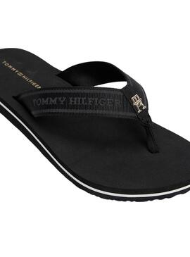 Tommy Hilfiger Webbing Flip-Flops in Schwarz für Frauen