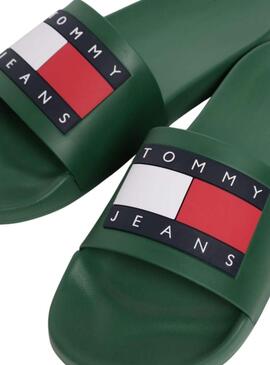 Flip Flops  Tommy Jeans Pool Slide in Grün für Herren
