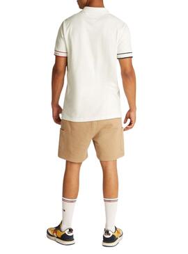 Polo Tommy Jeans Slim Flag weiß für Männer