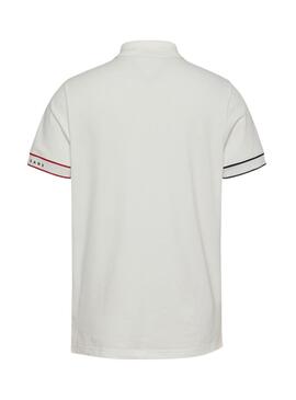 Polo Tommy Jeans Slim Flag weiß für Männer