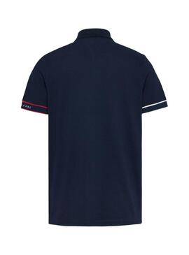 Polo Tommy Jeans Slim Flag Polo in Dunkelblau für Herren