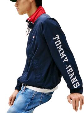 Jacke Tommy Jeans Color Block in Marineblau für Herren