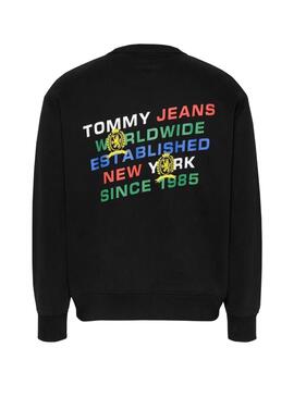 Sweatshirt Tommy Jeans Varsity  in Schwarz für Damen.