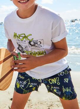 Swimsuit bermuda Mayoral mit Marine-Print für Jungen.