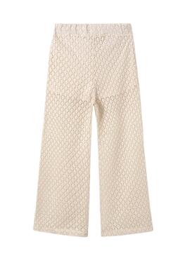 Hose Mayoral lang Lochmuster beige Mädchen