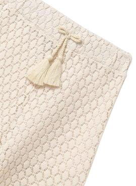 Hose Mayoral lang Lochmuster beige Mädchen