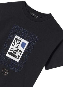 T-shirt Mayoral Bedrucktes  in Schwarz für Jungen.