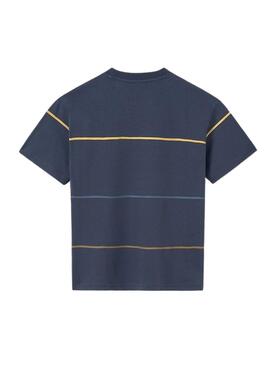 T-Shirt Mayoral gestreift marineblau für Jungen