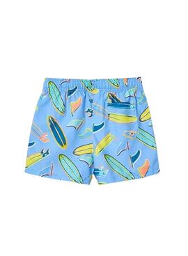  Swimsuit Mayoral mit Surfer-Print in Blau für Jungen.