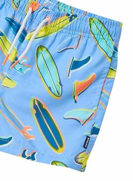  Swimsuit Mayoral mit Surfer-Print in Blau für Jungen.