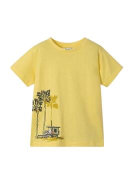 Set Mayoral de 3 piezas con estampado de palmeras para niño.