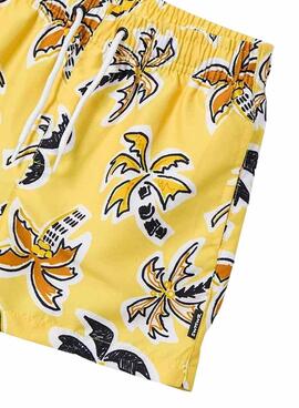 Swimsuit  Mayoral  mit gelben Palmenmuster für Jungen.
