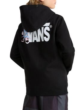 Sudadera Vans Super schwarz für Mädchen.